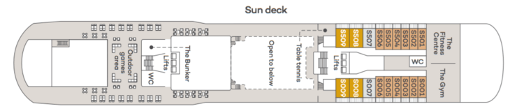 Saga Ocean Cruises Spirit of Adventure Deck Plan Sun Deck.png